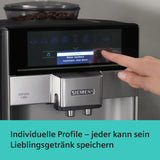 Siemens EQ.6 plus s300 automatische espressomachine TE653501DE, voor vele koffiespecialiteiten, melkopschuimer, keramische molen, dubbele koffiefunctie, antikalk, automatische stoomreiniging, 1500 W, zilver