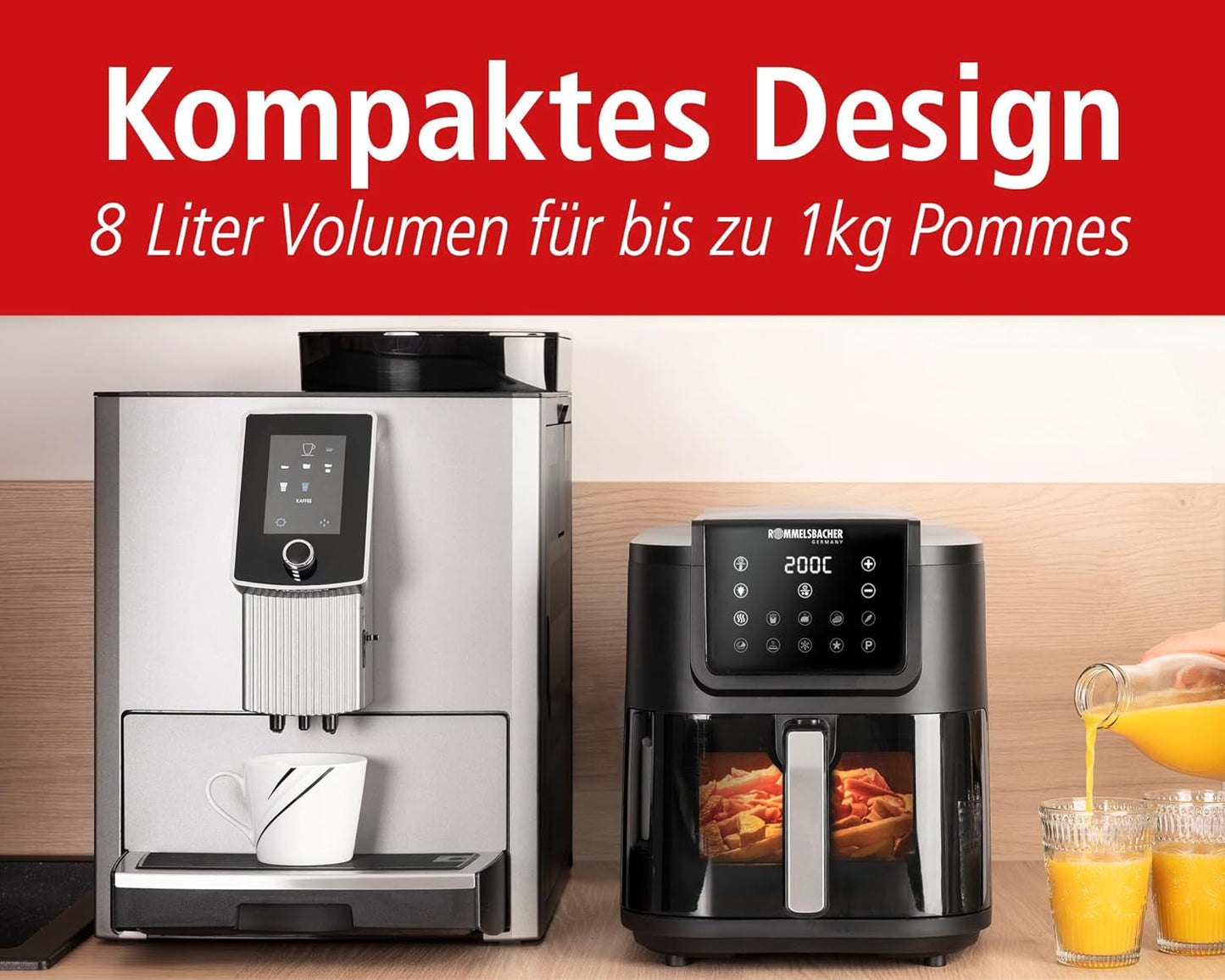 ROMMELSBACHER Heteluchtfriteuse met venster FRH 1700, 10 programma's, stil Apparaten Naty Shop