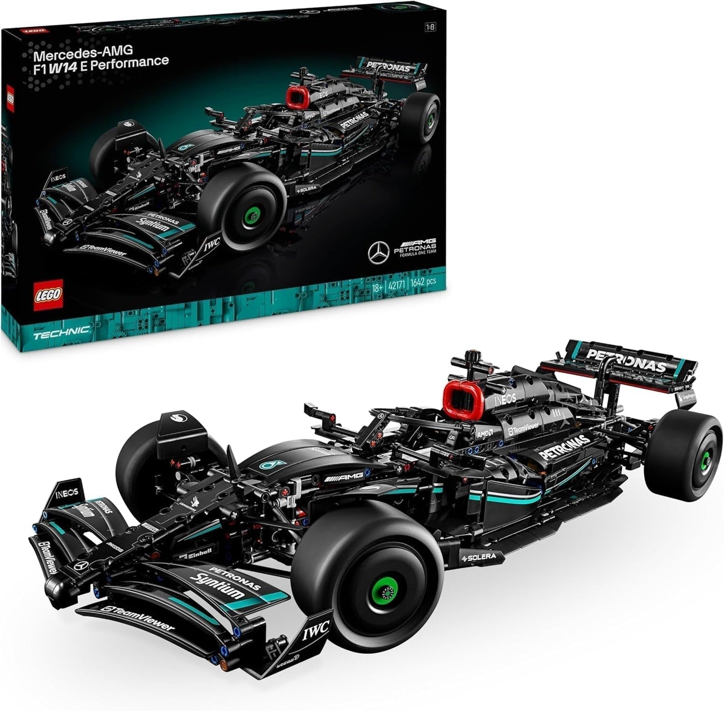 LEGO Technic Mercedes-Amg F1 W14 E prestatieset voor volwassenen, schaalmodel raceauto, verzamelobjecten voor thuis of op kantoor, Formule 1 cadeaus voor mannen, vrouwen 42171 Bouwsets voor autoturisme in de LEGO Store
