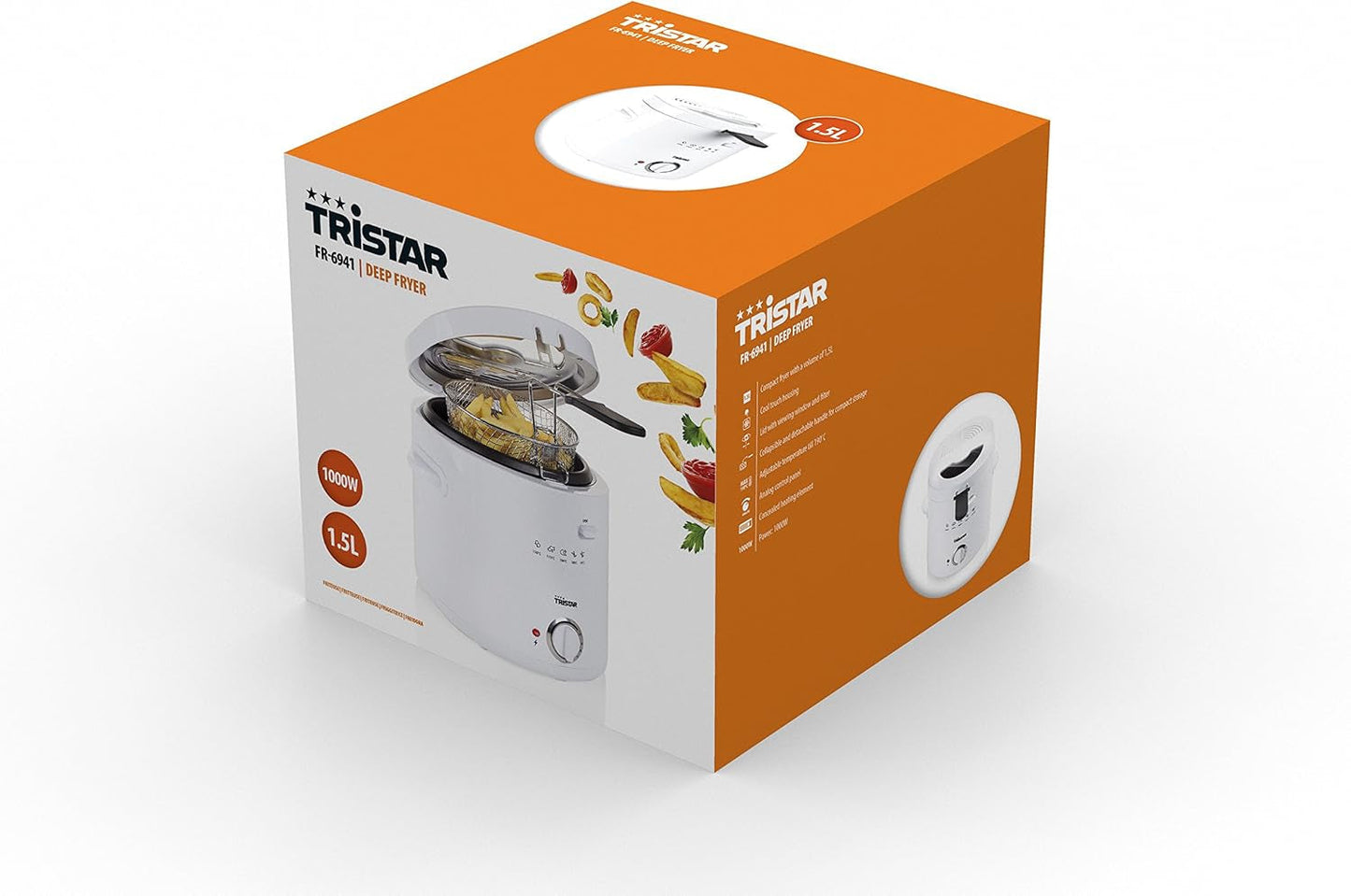 Tristar FR-6941 friteuse - thermostaat, 1,5 L, 1000 W, wit Apparaten Naty Shop