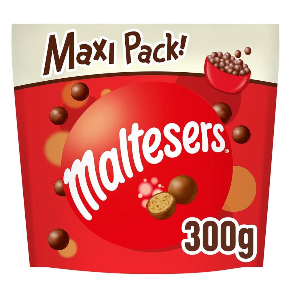 Maltesers, chocoladeballetjes met een knapperige en lichte kern, luchtig, chocoladesnack, 1 pakje (1 x 300 g)