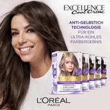 L'Oréal Paris Permanente haarverf met ultrakoel kleurresultaat, 100% dekking van grijs haar, set met kleuring, shampoo en verzorgende crème, Excellence Cool Creme, No. 7.11 Ultracool middenblond (Blond) Naty Shop haarverf