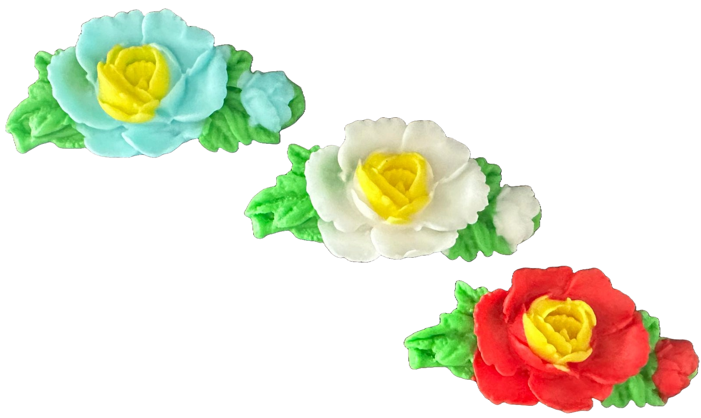 Set van 3 eetbare suikerdecoraties, rozen Decoraties van Sugar Paste Nati Shop