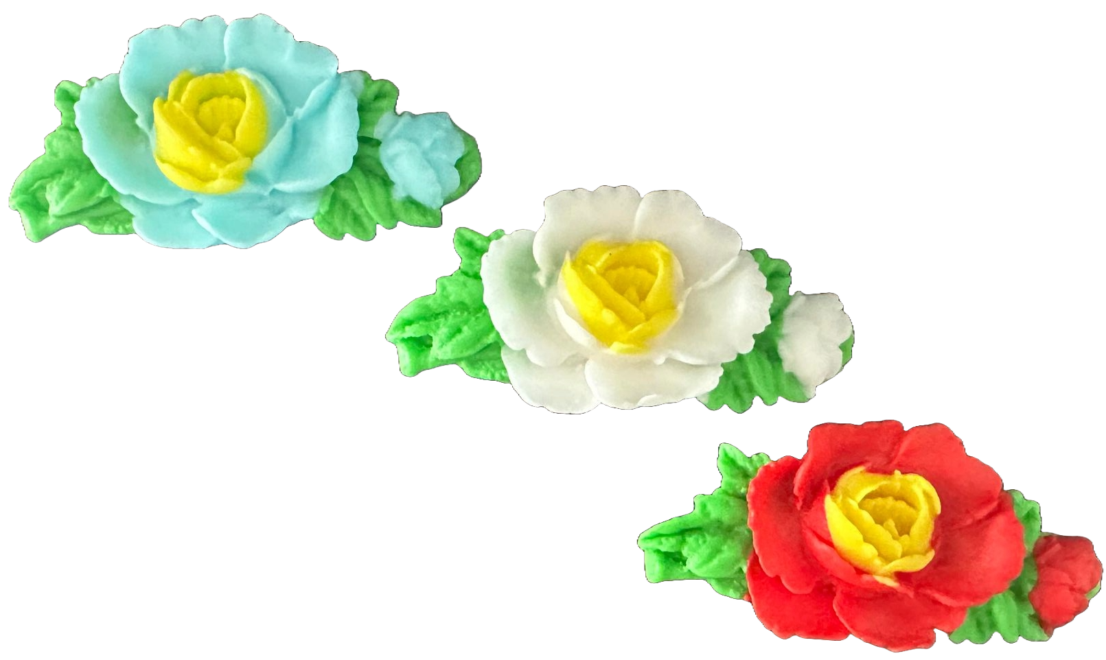 Set van 3 eetbare suikerdecoraties, rozen Decoraties van Sugar Paste Nati Shop