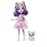 Enchantimals HHB90 - Hadley Husky pop (circa 15 cm) en sledehond dierenfiguur, kleine pop met afneembare rok en accessoires, geweldig cadeau voor kinderen vanaf 4 jaar