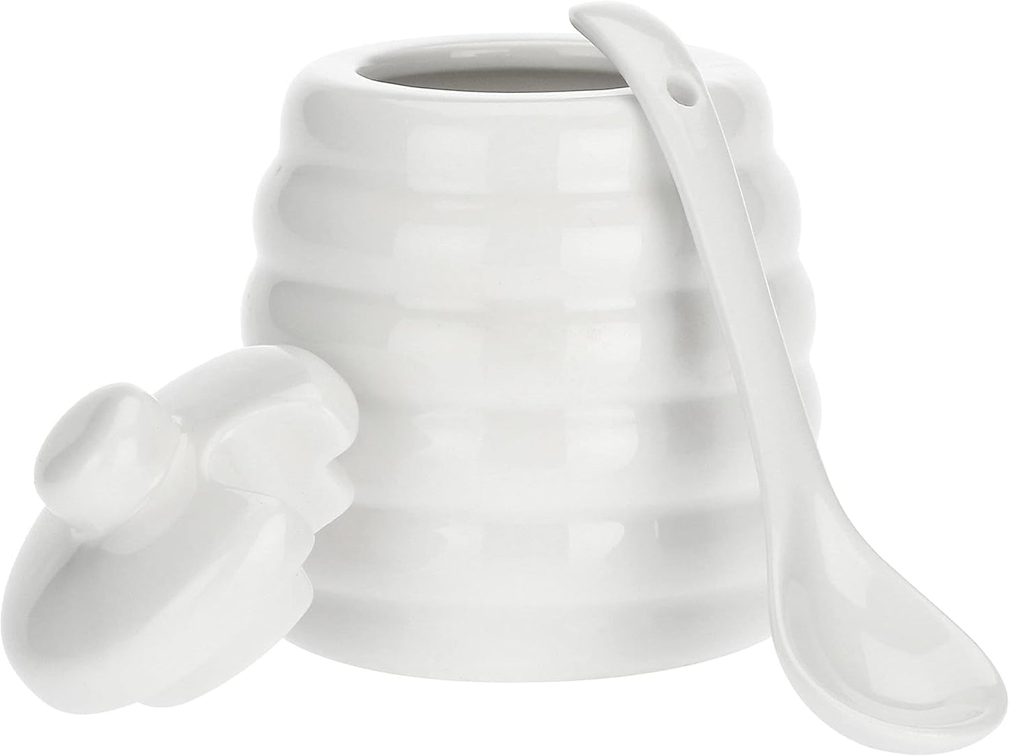 la Porcellana "Huishoudelijke suikerpot met lepel, geschenkdoos, wit"