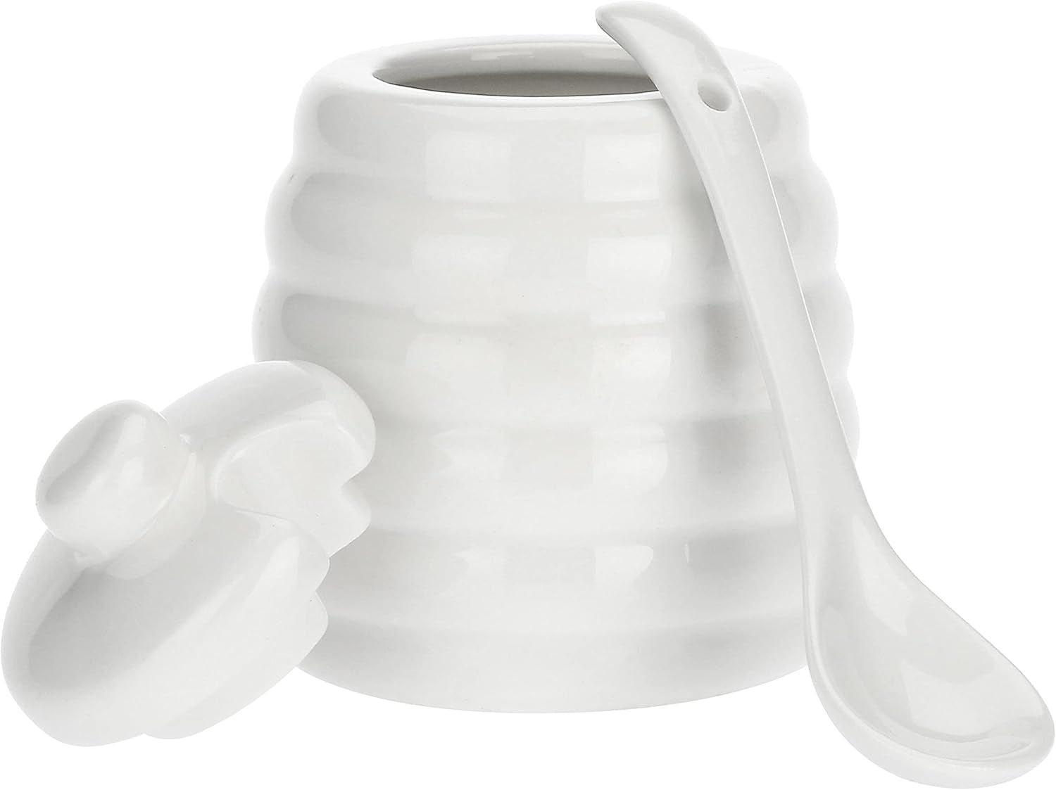 la Porcellana "Huishoudelijke suikerpot met lepel, geschenkdoos, wit"