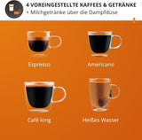 Krups Precision handmatige espressomachine met portafilter en molen, barista koffiemachine met intuïtief bedieningspaneel, pre-infusie instellingen, espressomachine met stoompijpje, snelle opwarming, XP801T10