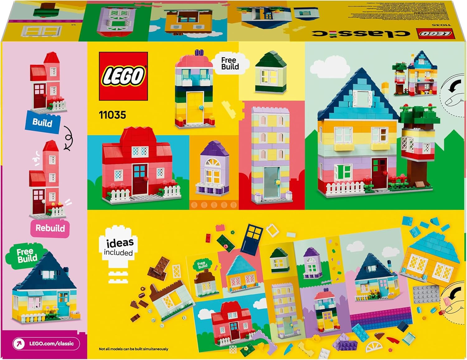LEGO Classic Creatieve Huizen, bouwstenenset voor kinderen, 850 stenen bouwspeelgoed, huizenbouwspeelgoed met accessoires, cadeau voor jongens en meisjes vanaf 4 jaar 11035 Bouwsets Beuche bij LEGO-Store