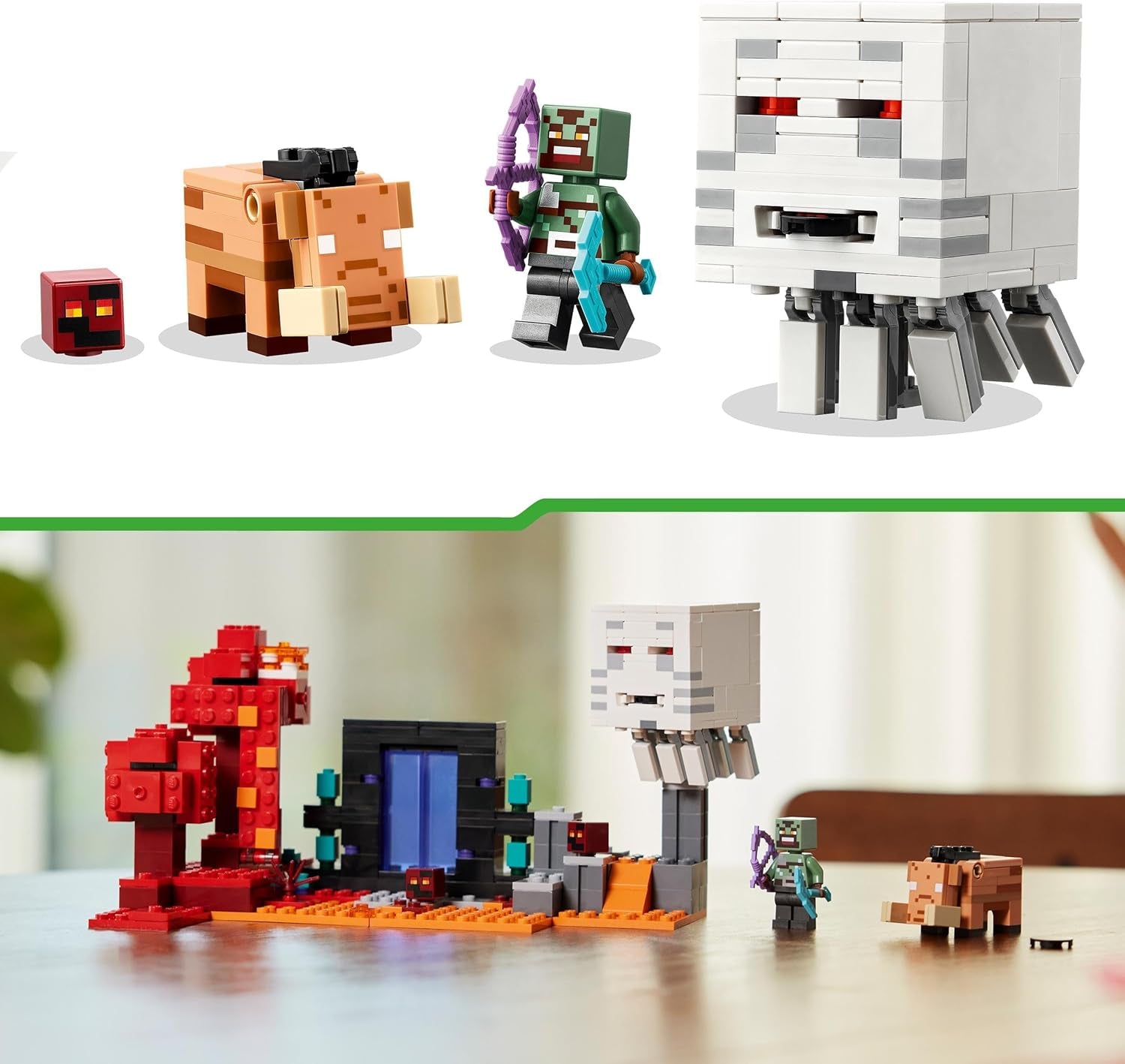 LEGO Minecraft Hinderlaag bij het Nether Portal Netherspelspeelgoed voor kinderen met gevechtsscènes en legendarische figuren inclusief Ghast-cadeau voor gamerjongens en -meisjes vanaf 8 jaar oud 21255 Bouwsets Bekijk de LEGO-Store