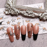 JMEOWIO Nagelsticker Blumen Glitzer 9 Blatt Nail Art Sticker Selbstklebend Nagelaufkleber Frühling Sommer Blumen Decoratie Nageldesign Zubehör