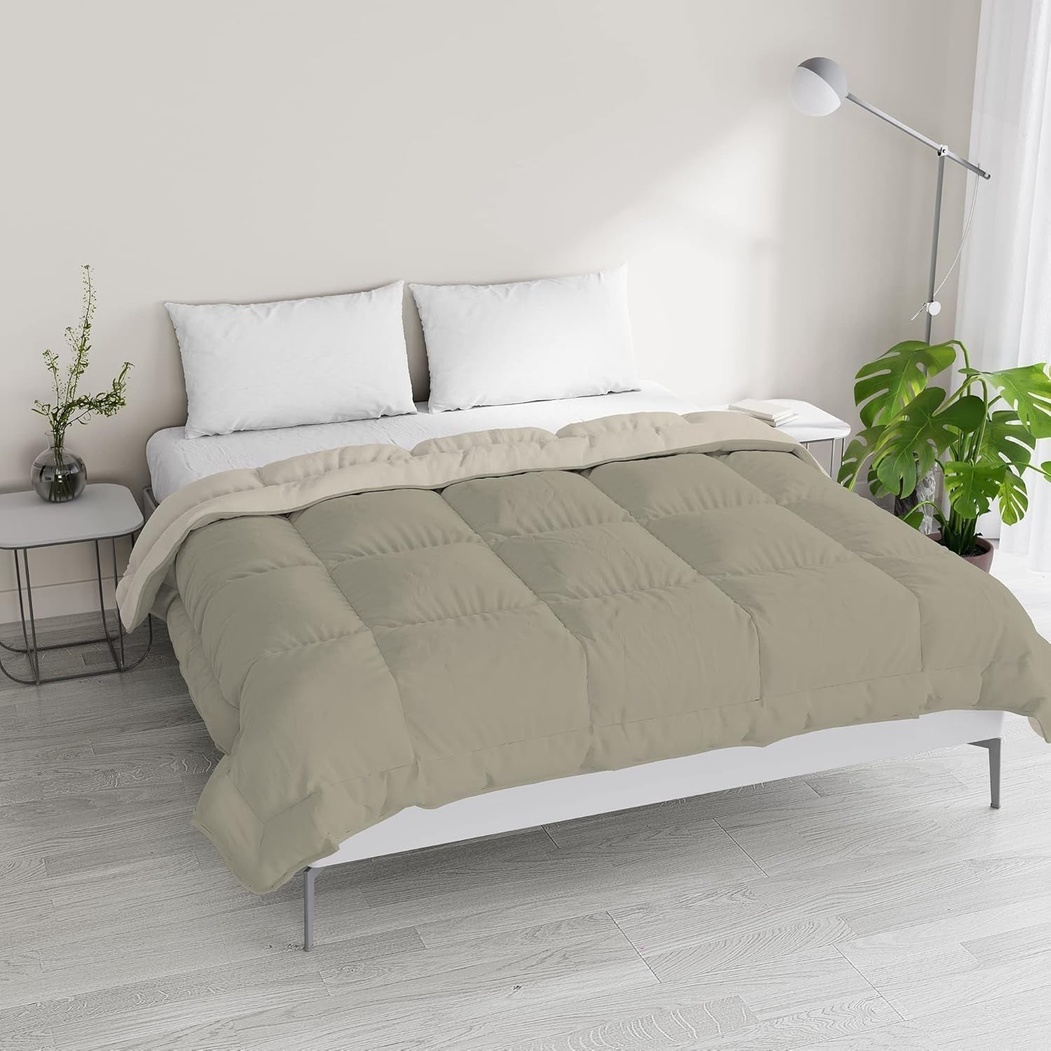 Italiaans beddengoed, winterdekbed, taupe/crème, 250X200Cm Dekbedden en dekbedden Naty Shop