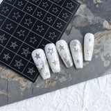 6 vellen airbrush-sjabloon nagelstickers, vlindervlam sterren hart sterren nagelstickers afdrukken stencilgereedschap nagelkunst zelfklevende stickers voor vrouwen nagelkunstontwerpstickers