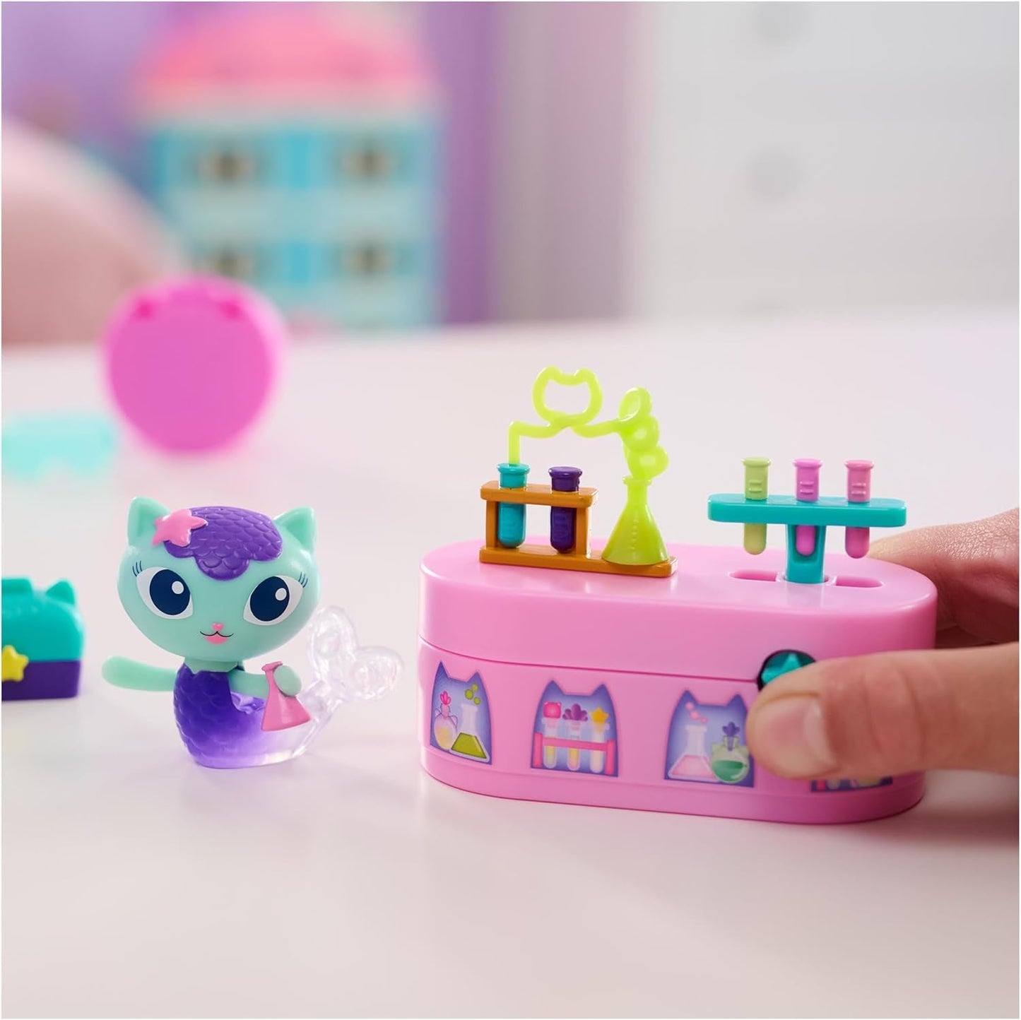 Gabby™S poppenhuis, Bobble Kitty meubelpakket stokstaartjes kattenfiguur met poppenhuismeubilair en accessoires, vanaf 3 jaar Poppenhuizen Naty Shop