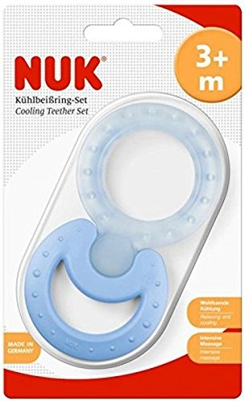 NUK Classic and Cool 2-delige koelbijtringenset voor massage en koeling 1 set BPA-vrij diverse kleuren
