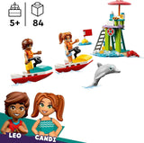 LEGO Friends badmeester-uitkijktoren met jetski's, kinderspeelgoed, cadeau-idee voor meisjes en jongens vanaf 5 jaar met 2 figuren en een dolfijn, jetski-speelgoed 42623 Bouwsets Besuche den LEGO-Store