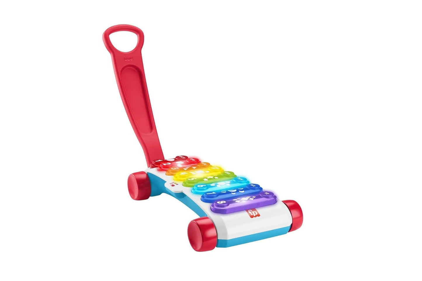 Fisher-Price Oplichtende gigantische xylofoon - elektronisch muziekinstrument om mee te trekken met liedjes met leerinhoud, voor kinderen, peuters vanaf 9 maanden, veelkleurig, versie: Frans, HJK40 Jucarii Bebe Naty Shop Francese