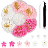 1 Karton Nail Art Charms, 3D Bloemen Nagelkunst Charms, Acryl Blumen Nagel Strass Mit Ornamenten, Nagel Edelsteine, Nagel Zubehör Für Mädchen, Nagelkunst Decoratie, DIY Handwerk Nail Design