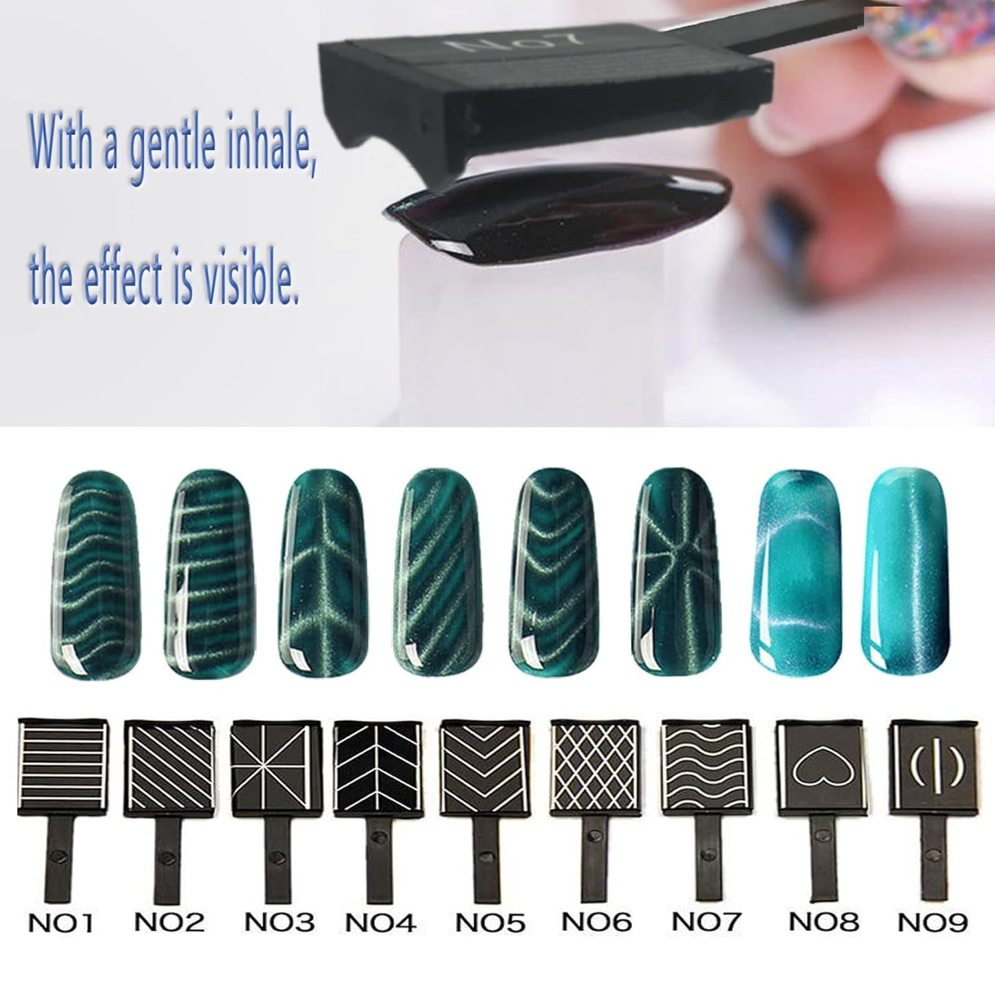 14 Stück Nail Art Werkzeug Magnetstift DIY Magic 3D Magnet Stick Set Verwendung Mit Cat Eye Gel Pulver Oder Nagelack - Magnetic Stift Katze Eye Pen voor ideale Katzenaugen Magische Effekt