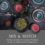 leuk vinden. de Villeroy & Boch - Lave Gris steengoed serviesset, 4-delig, keramische look, servies voor 2 personen, grijs