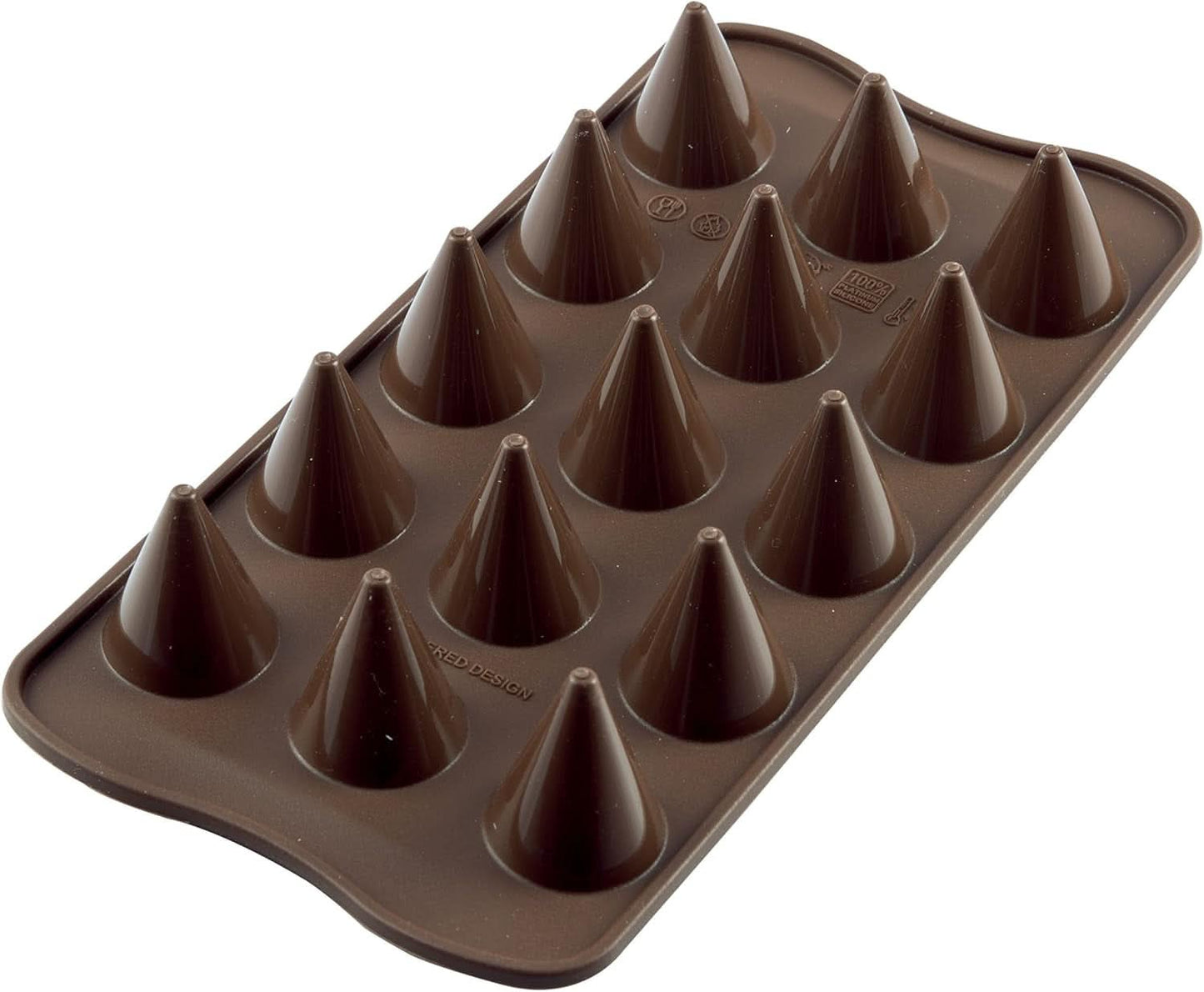 Siliconen pralinevorm Silikomart kegel Ø 2,6 x H 2,8 cm, 7,5 ml, 15 holtes (SCG20) Keuken Naty Shop Scg20 kegels