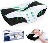 SAHEYER orthopedisch kussen neksteunkussen hoofdkussen ergonomisch nekkussen zijslaperkussen 60 X 40 X 13/11 cm traagschuimkussen voor zijslaper, rug en buik Cervicale orthopedische kussens Naty Shop Zwart