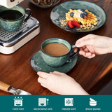 Vancasso steengoed koffieservies STARRY 12-delige koffieset voor 4 personen inclusief koffiekopjes en schotels vintage look