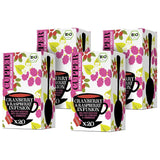 4Er Pack CUPPER biologische fruitthee "Cranberry & Raspberry Infusion", 4X20 niet-witte theezakjes, biologisch, fairtrade