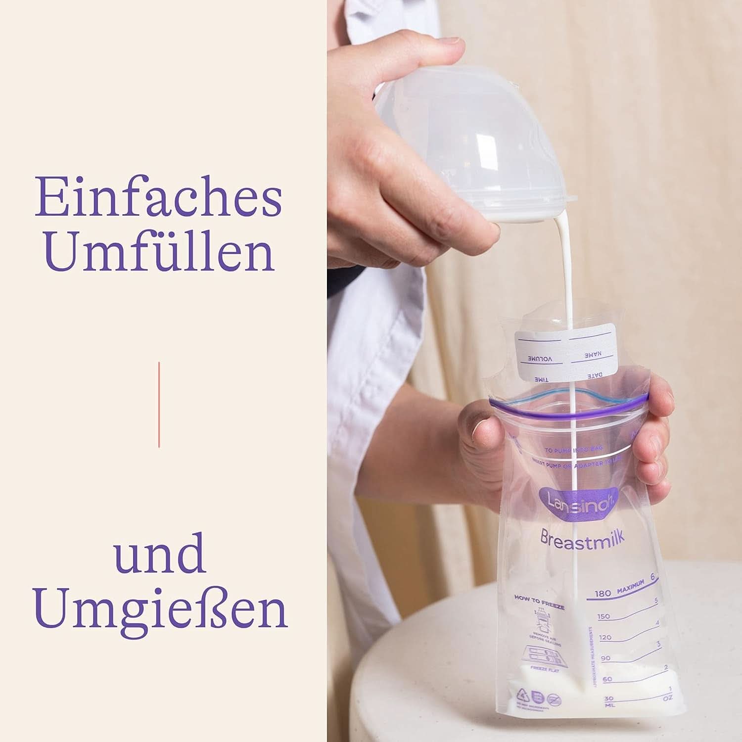 Lansinoh Muttermilchbeutel - 25 Stück - Zum Sicheren Aufbewahren Und Einfrieren Von Muttermilch - Hygienisch & Platzsparend Accessoires Voeding en borstvoeding Bebe Naty Shop