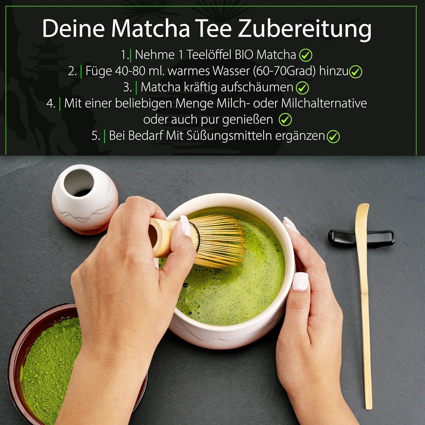 Ceremoniële Matcha BIO kwaliteit 100G groene thee 100% biologische groene thee Matcha poeder