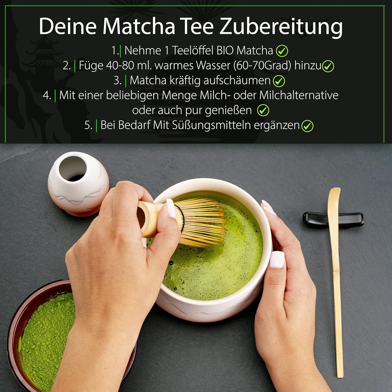 Ceremoniële Matcha BIO kwaliteit 100G groene thee 100% biologische groene thee Matcha poeder
