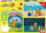 Schmidt Spiele 56212 Muis Good Friends 3X24-delige puzzel voor kinderen Blauwe puzzel Naty Shop Standaardtitel