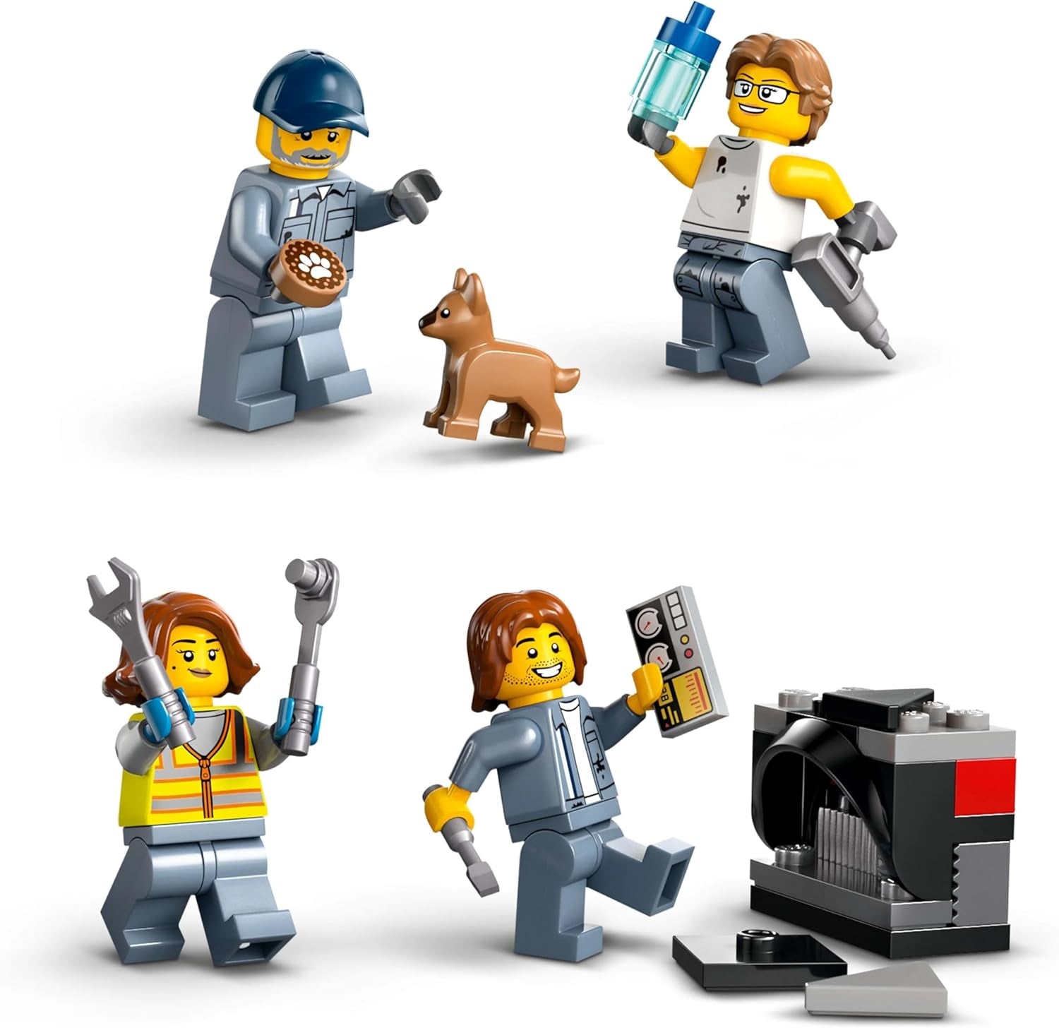 LEGO City schroothoop met auto's - speelgoed met schrootpers en kraan, 2 speelgoedauto's, 4 werkende minifiguren en kantoorgebouw - verjaardagscadeaus voor jongens en meisjes vanaf 8 jaar 60472 Besuche den LEGO-Store bouwsets