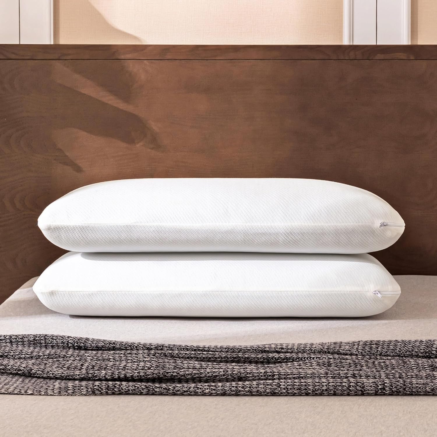 EGO HOME Kussen Memory Foam Zacht Ergonomisch Kussen Voor Rugslaper Zijslaper Neksteunkussen Met Ademende En Wasbare Hoes, Oeko-Tex Gecertificeerd, Nekkussen 75X35Cm Perne Standaard Naty Shop