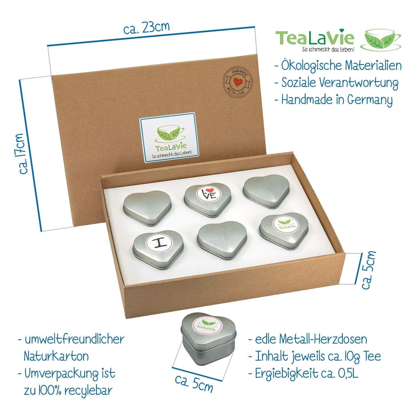 Tealavie Cadeauset van 6 fruitthee (60g) Proefset Geschenkdoos Bedankcadeau-ideeën voor vrouwen Collega's Moederdag 2024