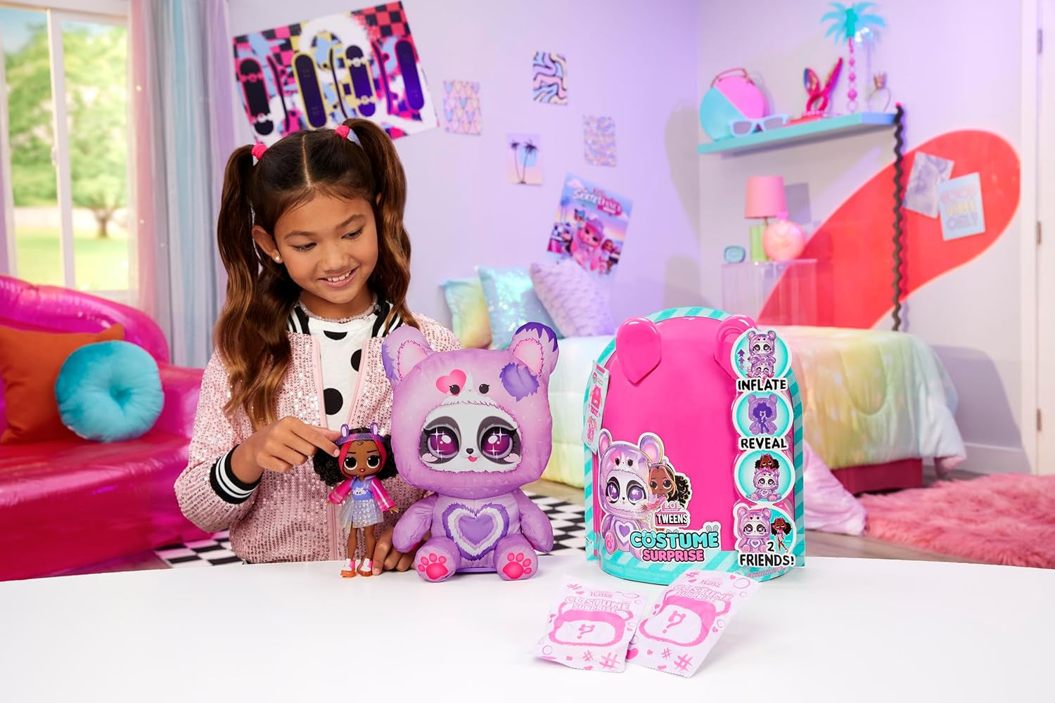 LOL Verrassing! Preteen-kostuum, verrassingshoepels, schattige modepop met opblaasbaar paars panda-kostuum en veel verrassingen, waaronder geweldige mode en accessoires - Ideaal voor kinderen vanaf 4 jaar