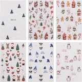 JMEOWIO Nagelsticker Weihnachten 6 Blatt Nail Art Sticker Selbstklebend Nagelaufkleber Schneeflocke Winterurlaub Niedlich Decoratie Nageldesign Zubehör