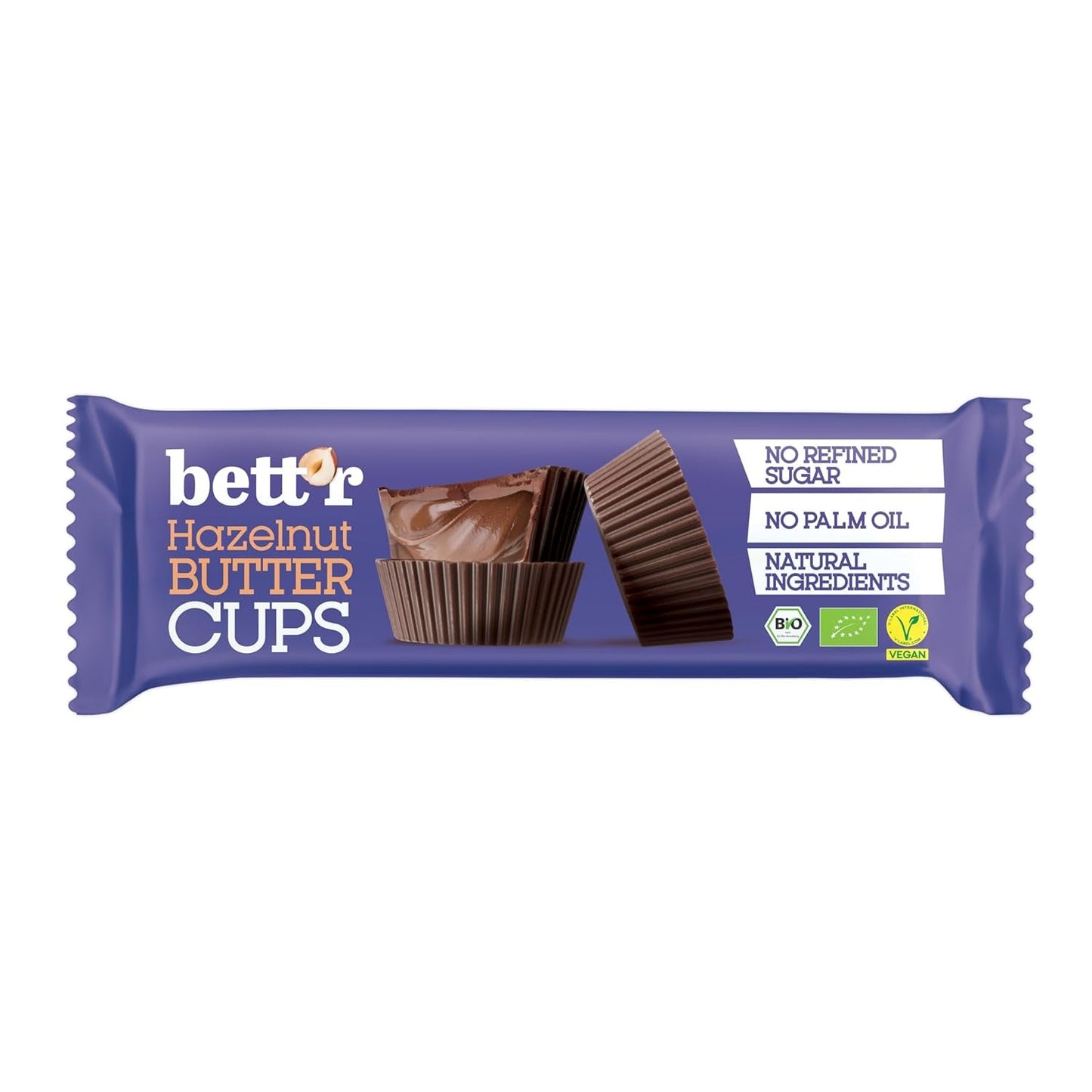 Bett'r schuldvrije biologische hazelnootboterbloemen. 100% veganistisch, glutenvrij en lactosevrij - 12 x 39 g