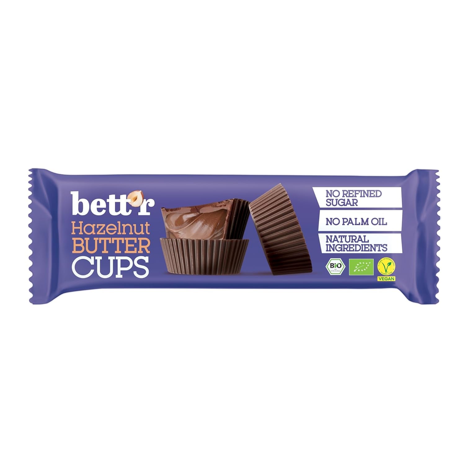 Bett'r schuldvrije biologische hazelnootboterbloemen. 100% veganistisch, glutenvrij en lactosevrij - 12 x 39 g
