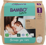 Bambo Nature Babyluiers, maat 1 (2-4 kg), maanddoos van 132 stuks | Premium luiers met verbeterde lekbescherming | Ultiem comfort en vrijheid voor pasgeborenen | Dermatologisch geteste luiers