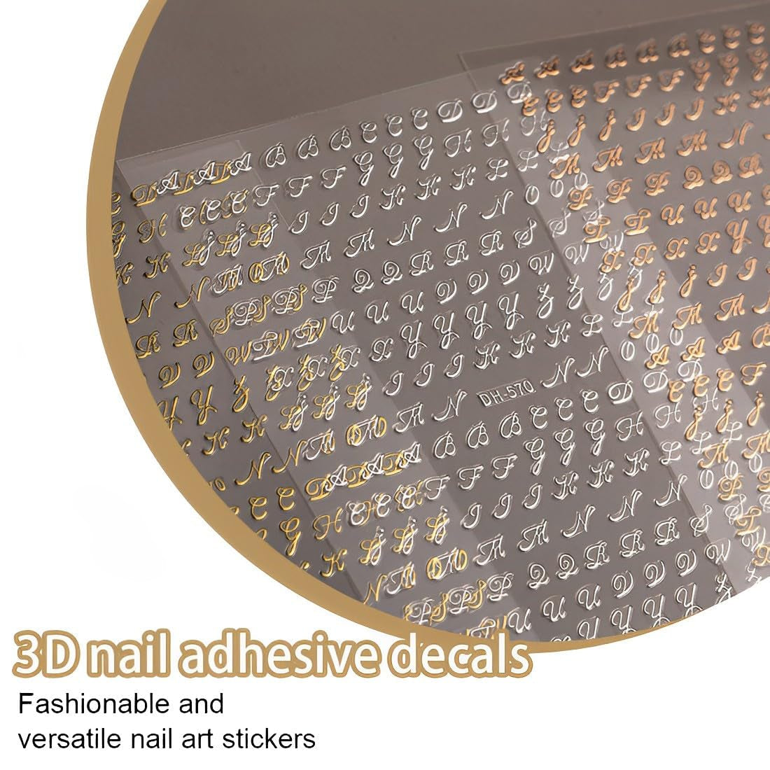 7 Blätter 3D Alfabetten Nagelsticker Nagelfolie Selbstklebend Buchstaben Aufkleber Nägel Zubehör Nagelaufkleber Klebebuchstaben Aufkleber Selbst Gestalten Letter Letters Nail Art Stickers