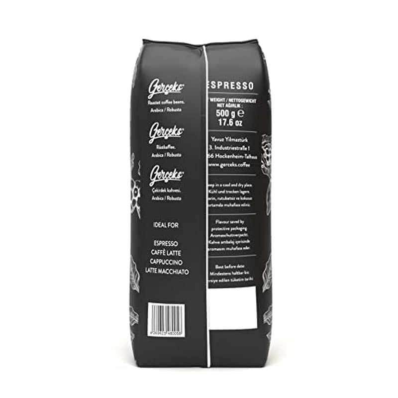 Espresso Kaffeebohnen sterk 500g, Barista Kaffee schokoladig en säurearm, Espressobohnen, Bohnenkaffee met Arabica en Robusta, fijne Crema, ideaal voor Cappuccino