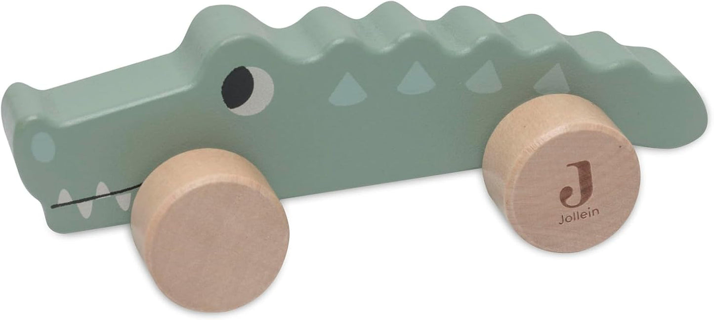Jollein 112-001-67090 Houten speelgoed op wielen, groen Babyspeelgoed Naty Shop