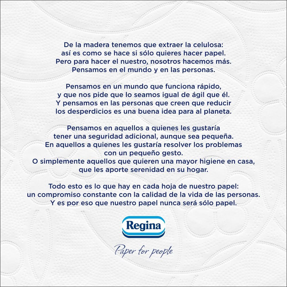 Regina Feeling - 42 rollen toiletpapier, 175 vellen met drie lagen, natuurlijk katoenextract en delicate geur, 60% gerecyclede plastic verpakking, 100% Fsc-gecertificeerd papier