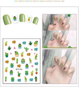 JMEOWIO Süße Nagelsticker Für Kinder 14 Blatt Nail Art Sticker Selbstklebend Nagelaufkleber Regenbogen Blumen Frucht Decoratie Nageldesign Zubehör