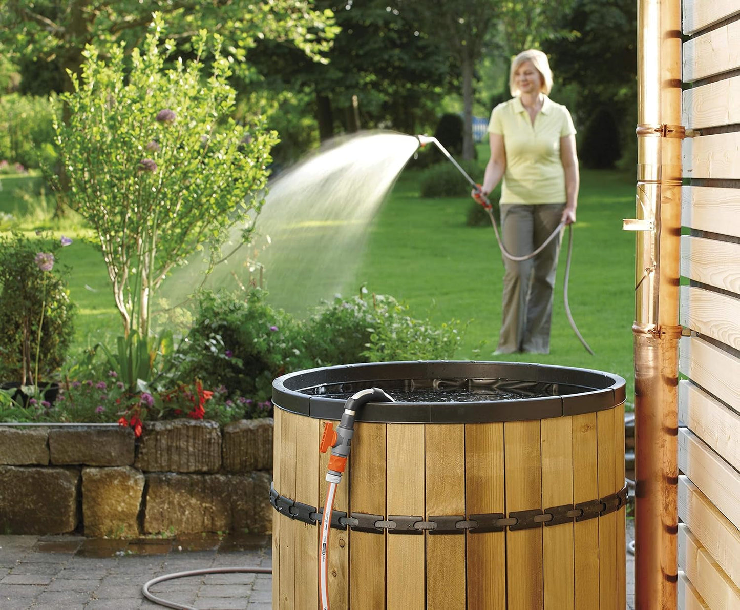 Gardena Telescoopbuisverlenging: Verlengbuis voor regenwatertonpompen, 21 cm, ideaal voor langere watertanks, schroefdraad 33,3 mm (G1 inch) / 33,3 mm (G1 inch) (1420-20)