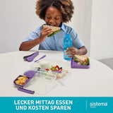 Bento Box TO GO lunchboxsysteem met vakken | Lunchbox van 1,25 L met yoghurt-/fruitcontainer | voor kinderen en volwassenen l | BPA-vrij Minty Teal [21685-8T], mintgroen Naty Shop voedselbewaardozen