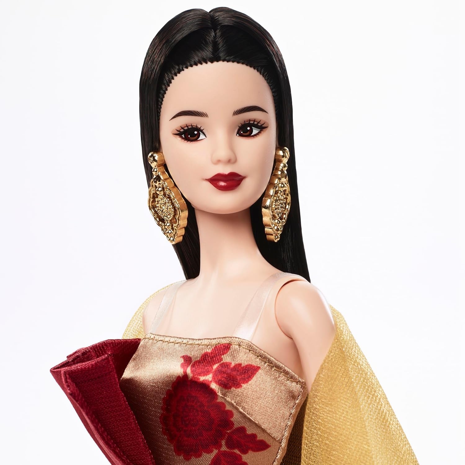 Barbie Signature Nieuwjaarspop in rode jurk met gouden pioenrozencollectie speelgoed JJX83