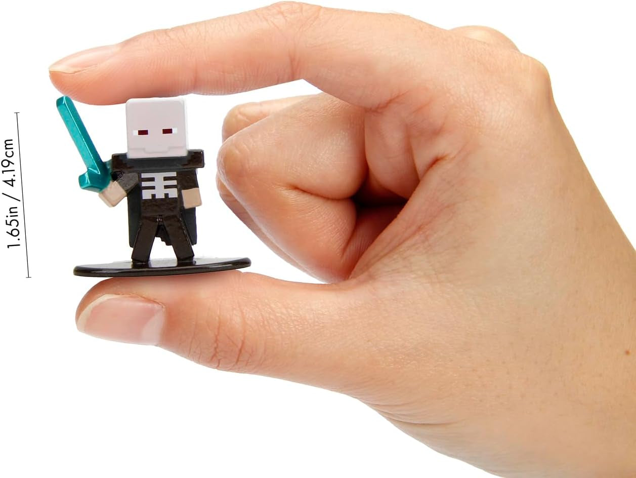 Jada Toys - Minecraft Blind Pack Nanofigs, Wave 2, Minecraft Legends Nano Metal verzamelfiguur, verschillende modellen, 4 cm, leeftijd 3+, zwarte actiefiguren Naty Shop