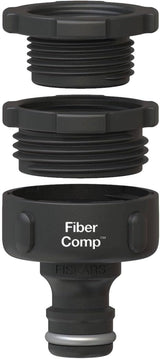 Fiskars kraanconnector, voor kranen, Ø 21 mm (G 1/2"), FiberComp, universele maat, 10 g, zwart/oranje, 1027053
